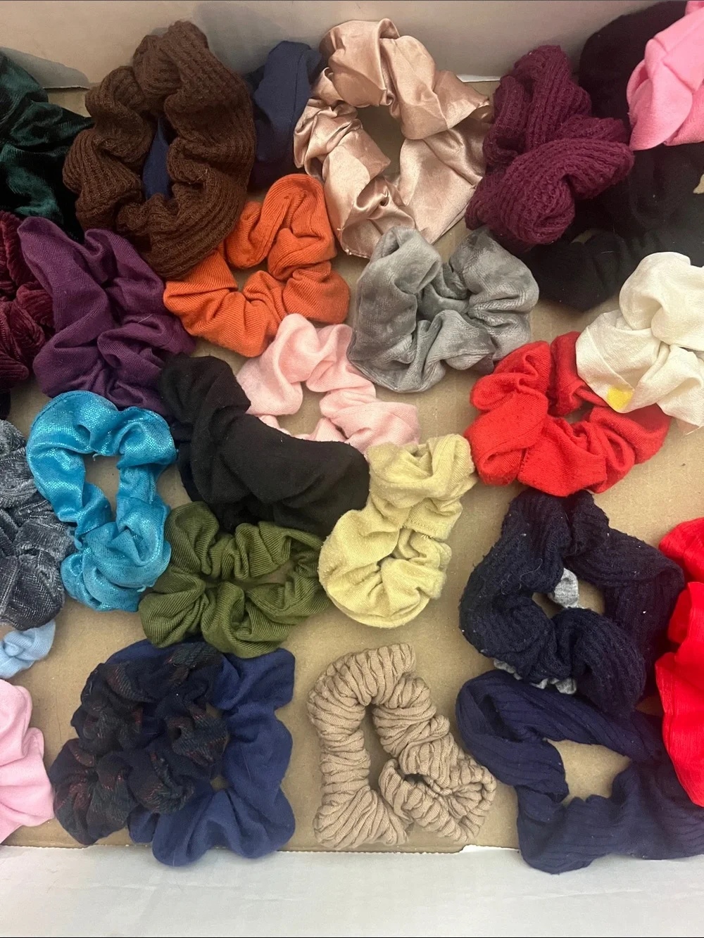 Assorted Kids Hair Scrunchies - Multicolor Pack 30 pc 056